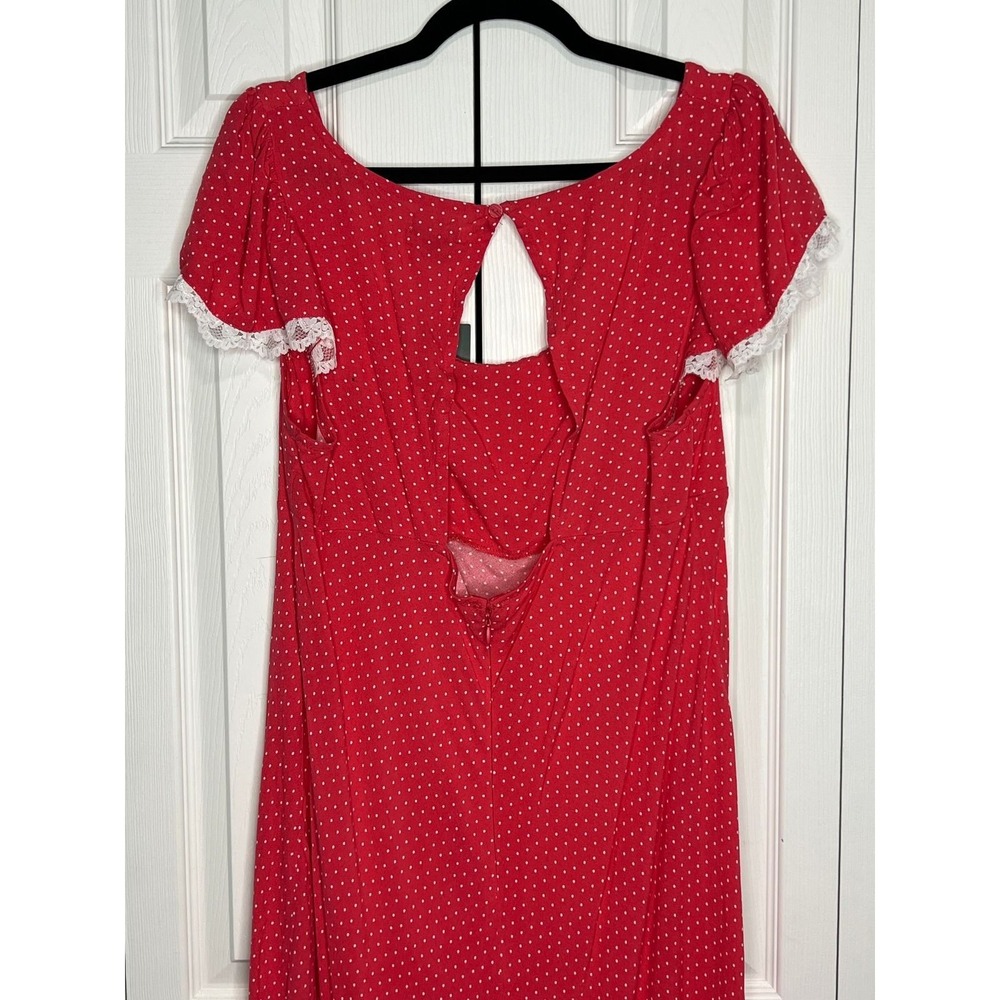 Wild Fable Polka Dot Maxi Dress Cottagecore Boho Coquette Red Rayon XXL - Picture 7 of 10